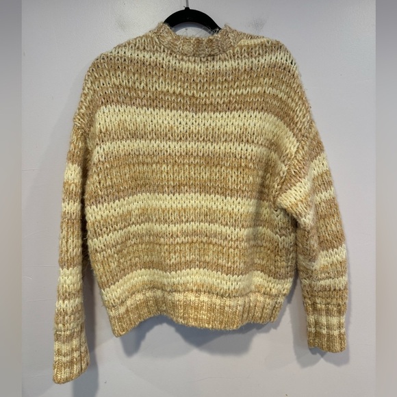 Brown tan and cream stripe heavy American Eagle cardigan - Picture 3 of 3